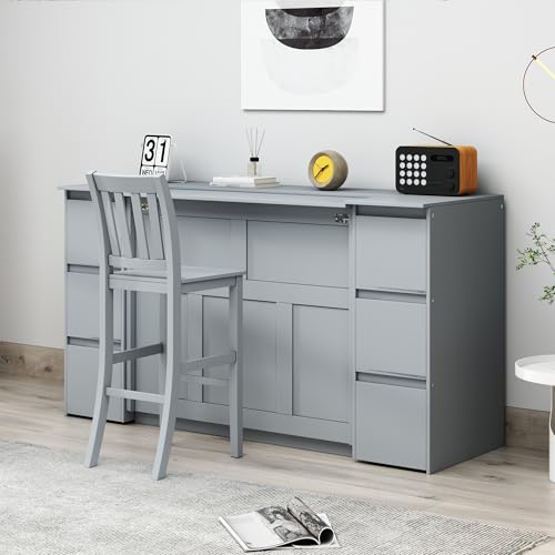 Merax Murphy Bed Full Size with Storage and USB Ports, White R4587