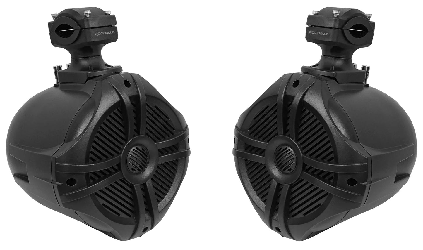 2) Rockville RWB70B 6.5" 360° Swivel Tower Speakers for John Deere Gator XUV/RSX