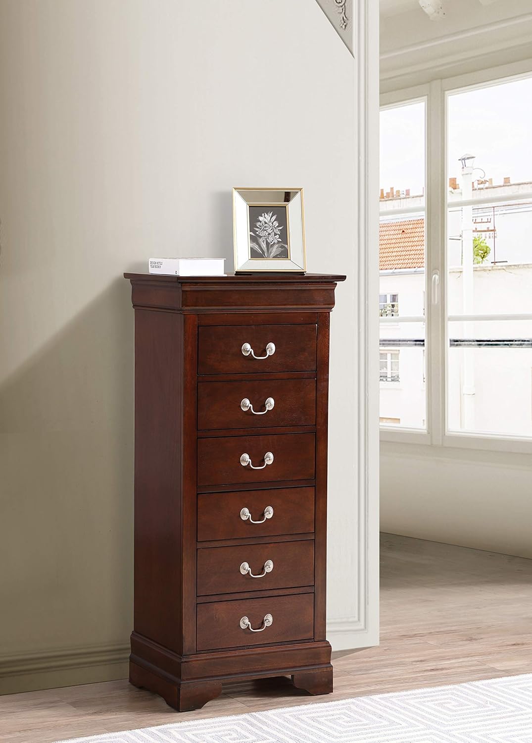 Glory Furniture Louis Phillipe 7 Drawer Lingerie Chest Cappuccino V49787
