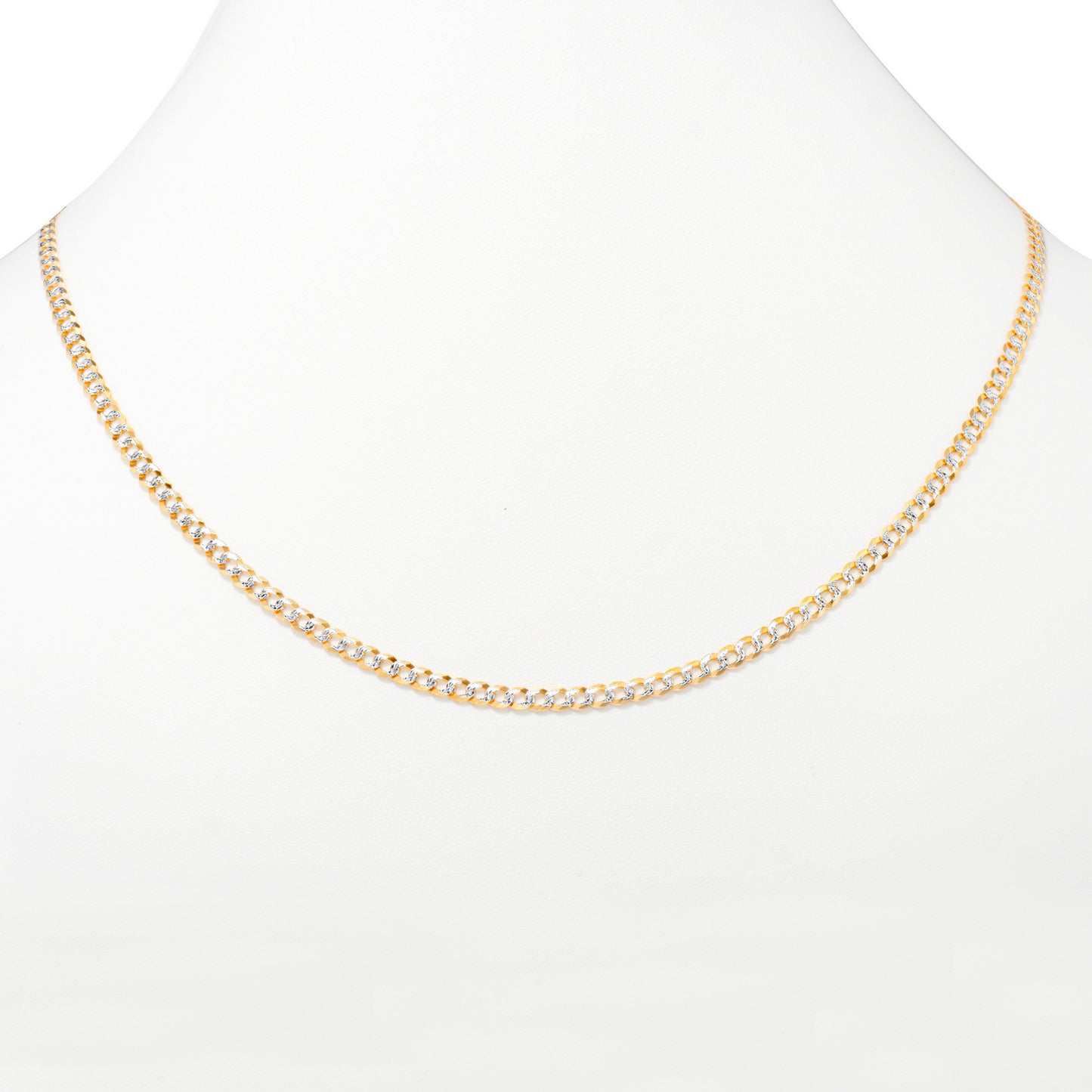 Nuragold 10k Yellow Gold Solid 4mm Cuban Chain Pendant Necklace O21459