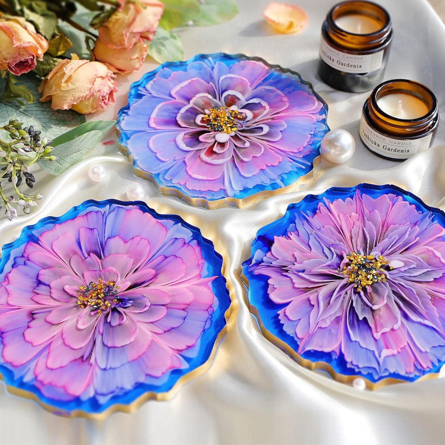 LET'S RESIN Geode Resin Coaster Molds, 4 Pcs Silicone E3417