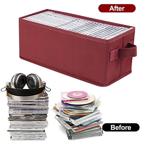 CD Storage Boxes for 30 CDs, 2 Pack, Black V499