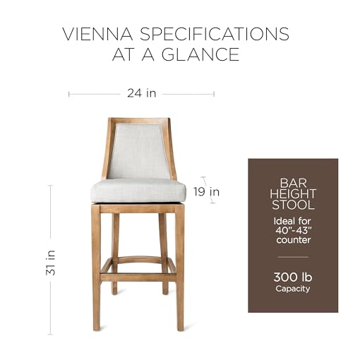 Maven Lane Vienna 26 Inch Counter Height Rotating Barstool, Weathered Oak, Set of 2 E2552