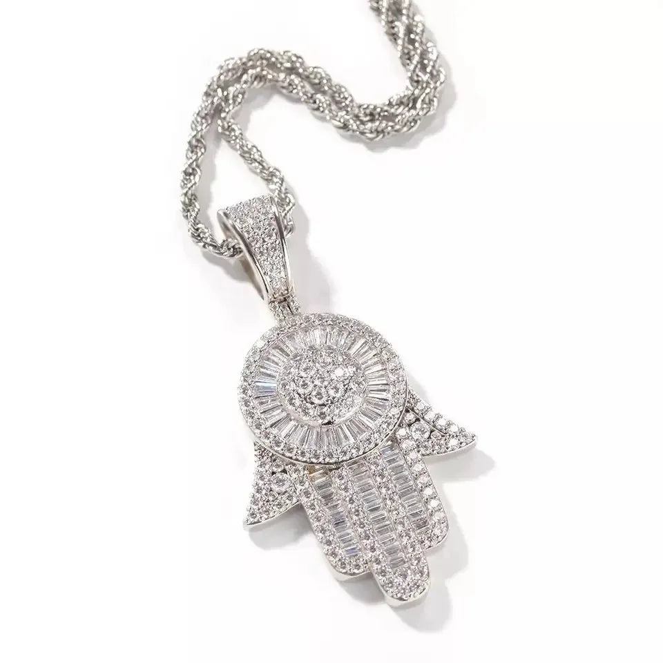 14K Gold Over Hamsa Hand Pendant Necklace X35556