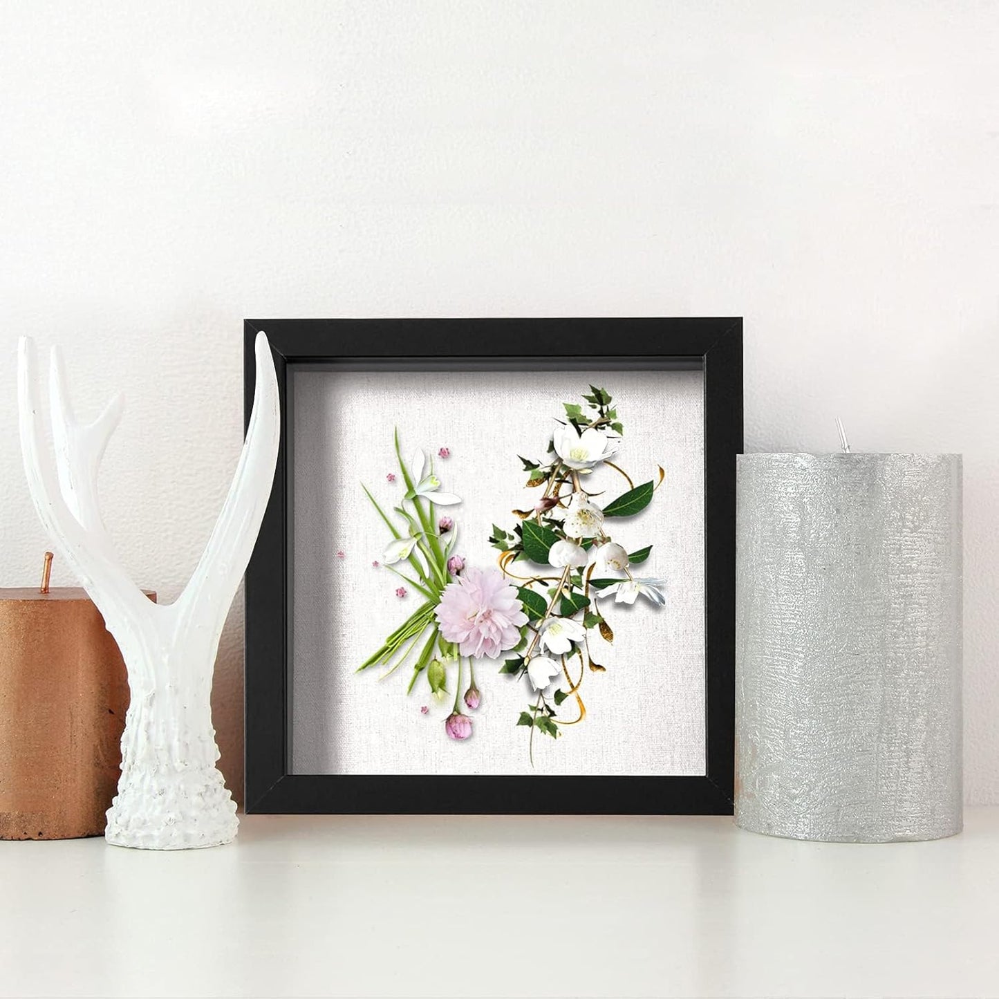 8"x8" Shadow Box Display Case with Linen Back, 3 Pack Black X266365