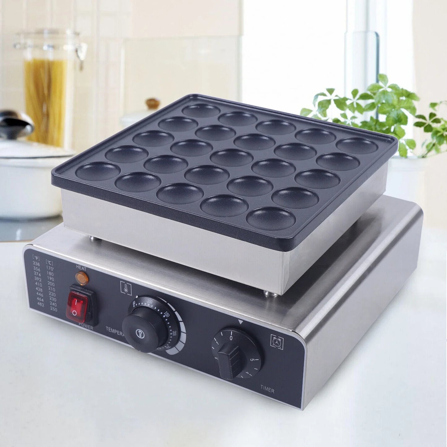 800W Commercial Nonstick Waffle Maker Mini Dutch Pancake Baker E43707