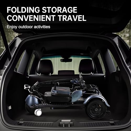 Folding 3-Wheel Mobility Scooter for Adults, 20 Miles Range, Blue Y5062