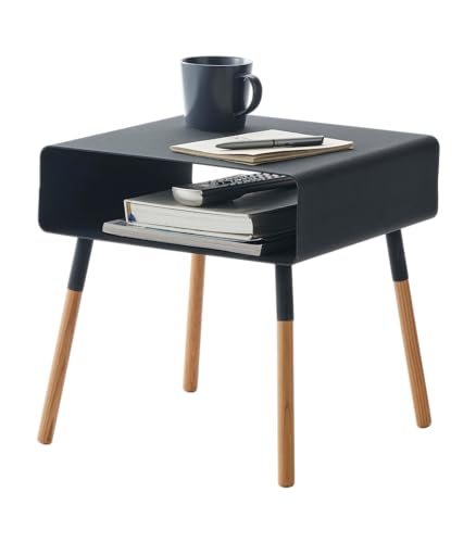 YAMAZAKI home Plain Side Table with Storage Shelf White