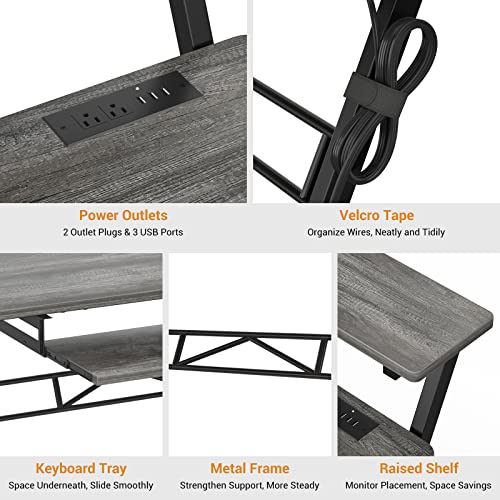 armocity 47'' Music Studio Desk with Power Outlet, Oak A720