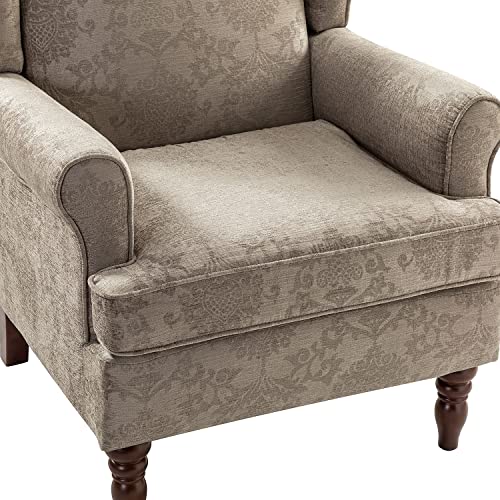 HULALA HOME Wingback Accent Chairs Set of 2 with Wood Legs E7136