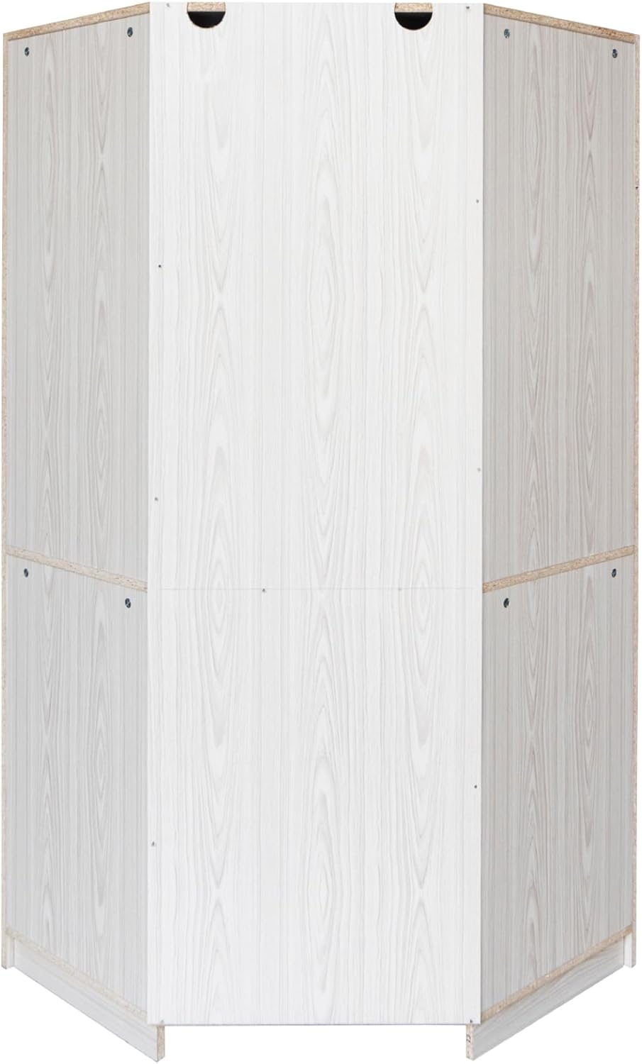 Corner Armoire Wardrobe Closet Cabinet with Hanging Rail, 64" H, Natural I182