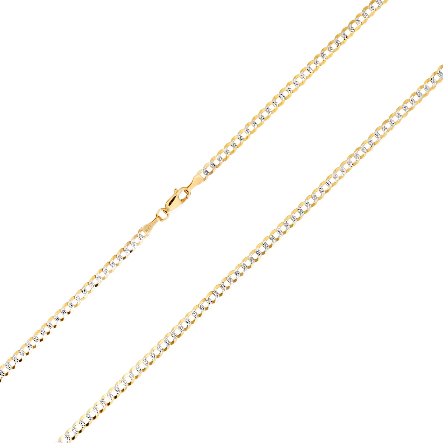 Nuragold 10k Yellow Gold Solid 4mm Cuban Chain Pendant Necklace O21459