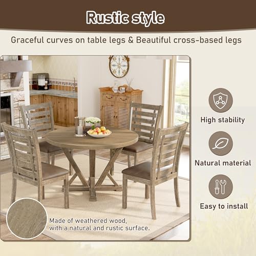 Dolonm Square Dining Table, Farmhouse Rustic Look, Light Brown M2473