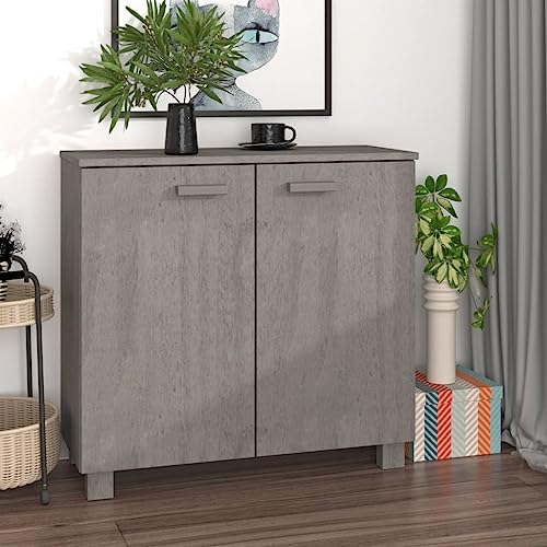 Buffets & Sideboards Sideboard Light Gray 33.5"x13.8"x31.5" Solid Wood Pine,Rustic Farmhouse Pine Sideboard with 2 Doors for Ample Home Storage Cabinets & Storage