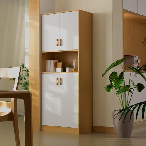 Kitchen Pantry Cabinet, 70" Tall Storage Cabinet with Doors, Freestanding Wooden Q616