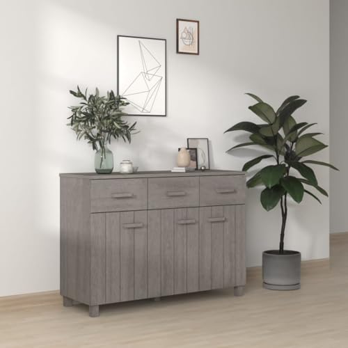 Buffets & Sideboards Sideboard Light Gray 44.5"x15.7"x31.5" Solid Wood Pine,Rustic Pinewood Sideboard with Sliding Drawers and Ample Storage Cabinets & Storage
