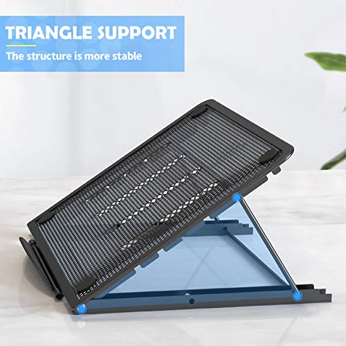 Foldable Laptop Stand for Desk, Ventilated, Adjustable (Black) F75332