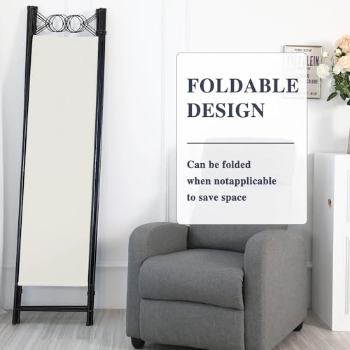Room Divider 4 Panels 6FT Folding Privacy Screen with Steel Frame, Blue K44295
