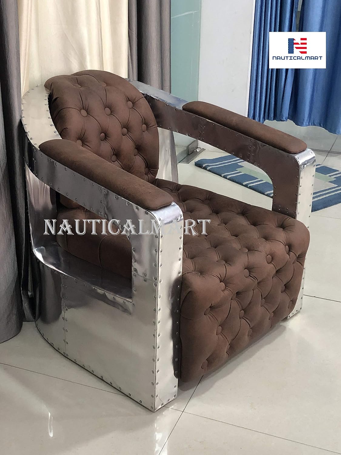 Aluminum Aviator Chair Vintage Industrial Office Furniture L9745