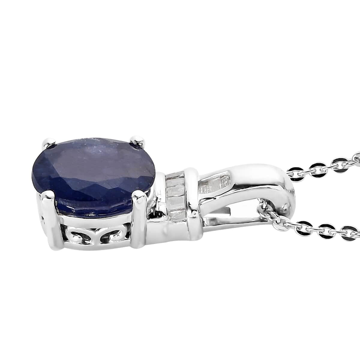 Shop LC 925 Sterling Silver Sapphire Pendant Necklace for Women D621256