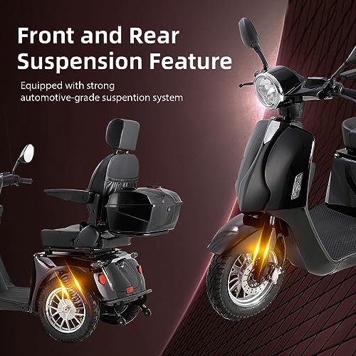 Folding Mobility Electric Trike 60V 800W for Adults, 3-Wheel, Black X4760