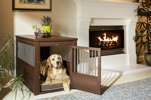 New Age Pet® ECOFLEX® Dog Crate End Table - Furniture-Style Pet Crate with Stainless Steel Tubing J4624