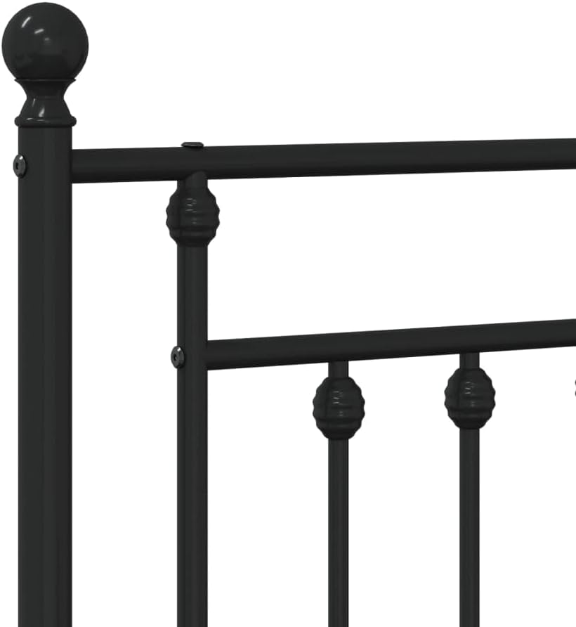 vidaXL Powder Coated Steel Bed Frame Double with Headboard and Storage W97952