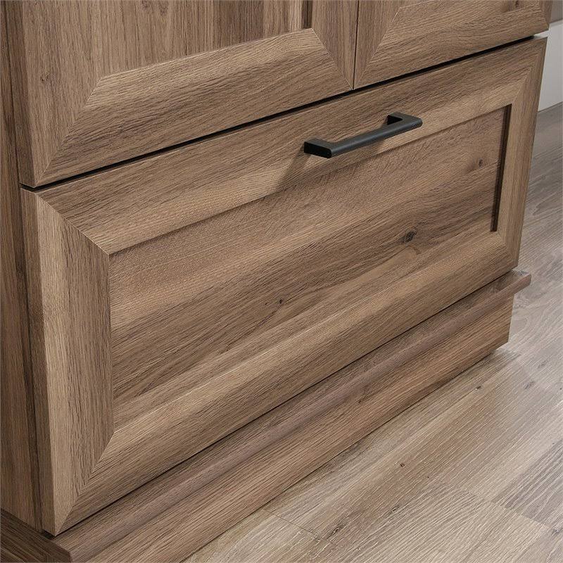 Pemberly Row Wardrobe Armoire with Drawer in Salt Oak P190188