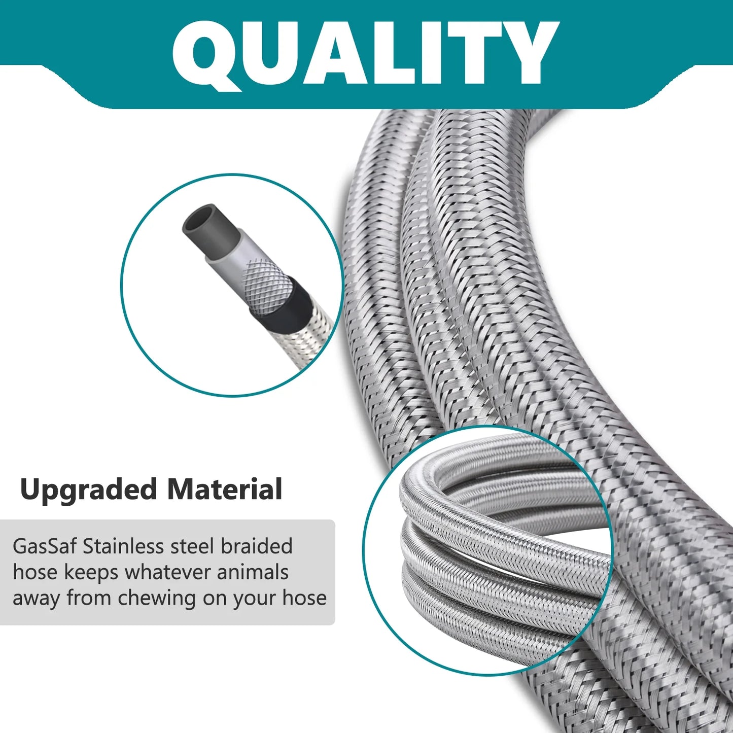 GasSaf 6Ft Propane Regulator and Hose for Gas Grill and Griddle E659