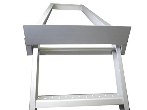 Pactrade Marine Pontoon Boat Under Deck 4 Step Flat Front Ladder Anodized Aluminum 300lbs M668