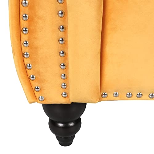 RARZOE Traditional Chesterfield Loveseat Sofa, Button Tufted Velvet Couch with Nailhead Trim J278