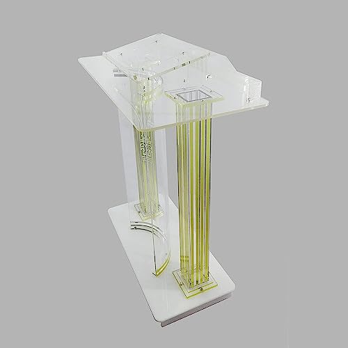Acrylic Podium with Casters Floor Standing Golden Luxury Lectern P850