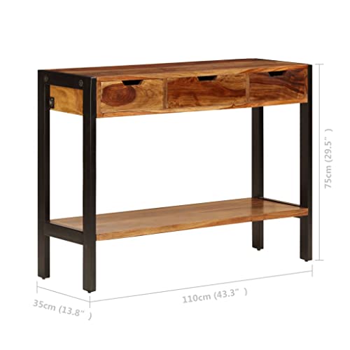 Solid Sheesham Wood Sideboard with 3 Drawers C513