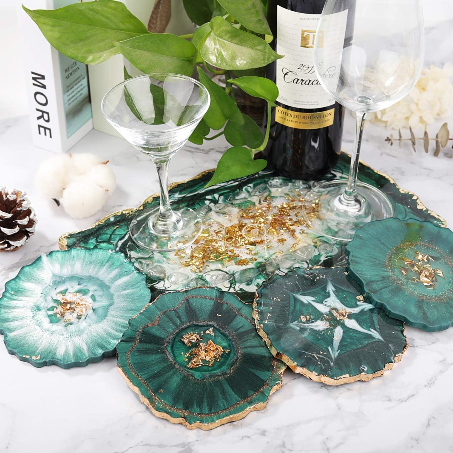 LET'S RESIN Geode Resin Coaster Molds, 4 Pcs Silicone E3417