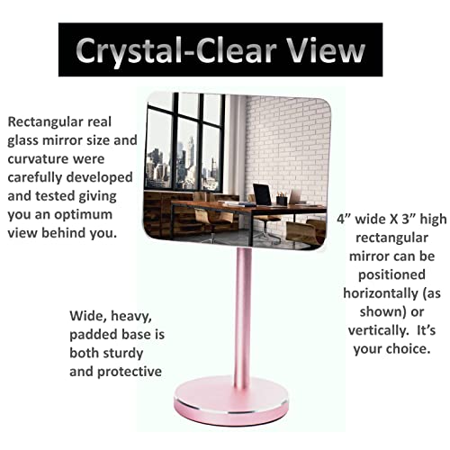 Silver Desk and Cubicle Mirror with Detachable Wide Angle Glass Stand U33144