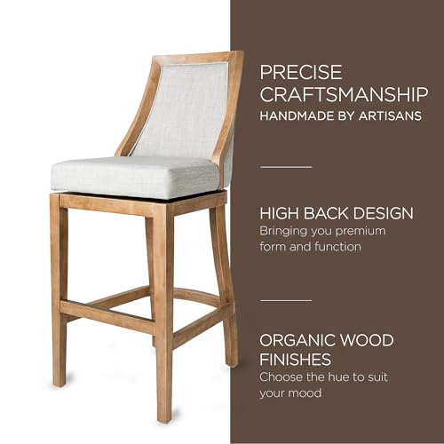 Maven Lane Vienna 26 Inch Counter Height Rotating Barstool, Weathered Oak, Set of 2 E2552