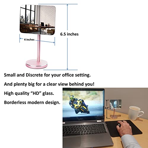 Silver Desk and Cubicle Mirror with Detachable Wide Angle Glass Stand U33144