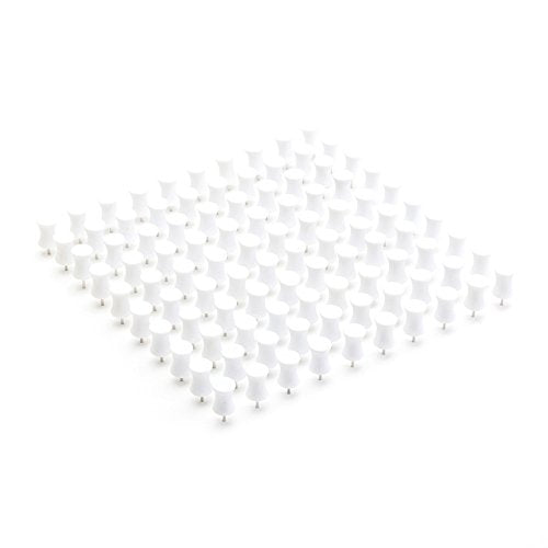 Poppin Push Pins, Set of 100, Hourglass Shape, White F749384