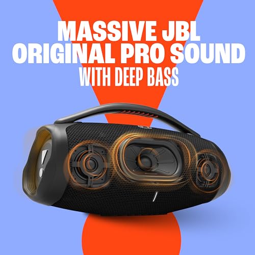 JBL Boombox 3 Black Portable Bluetooth Speaker, IPX7 Waterproof, 24H Playtime Q124