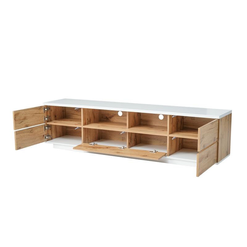 TV Stand for Living Room Entertainment Center with Storage, Natural M98184