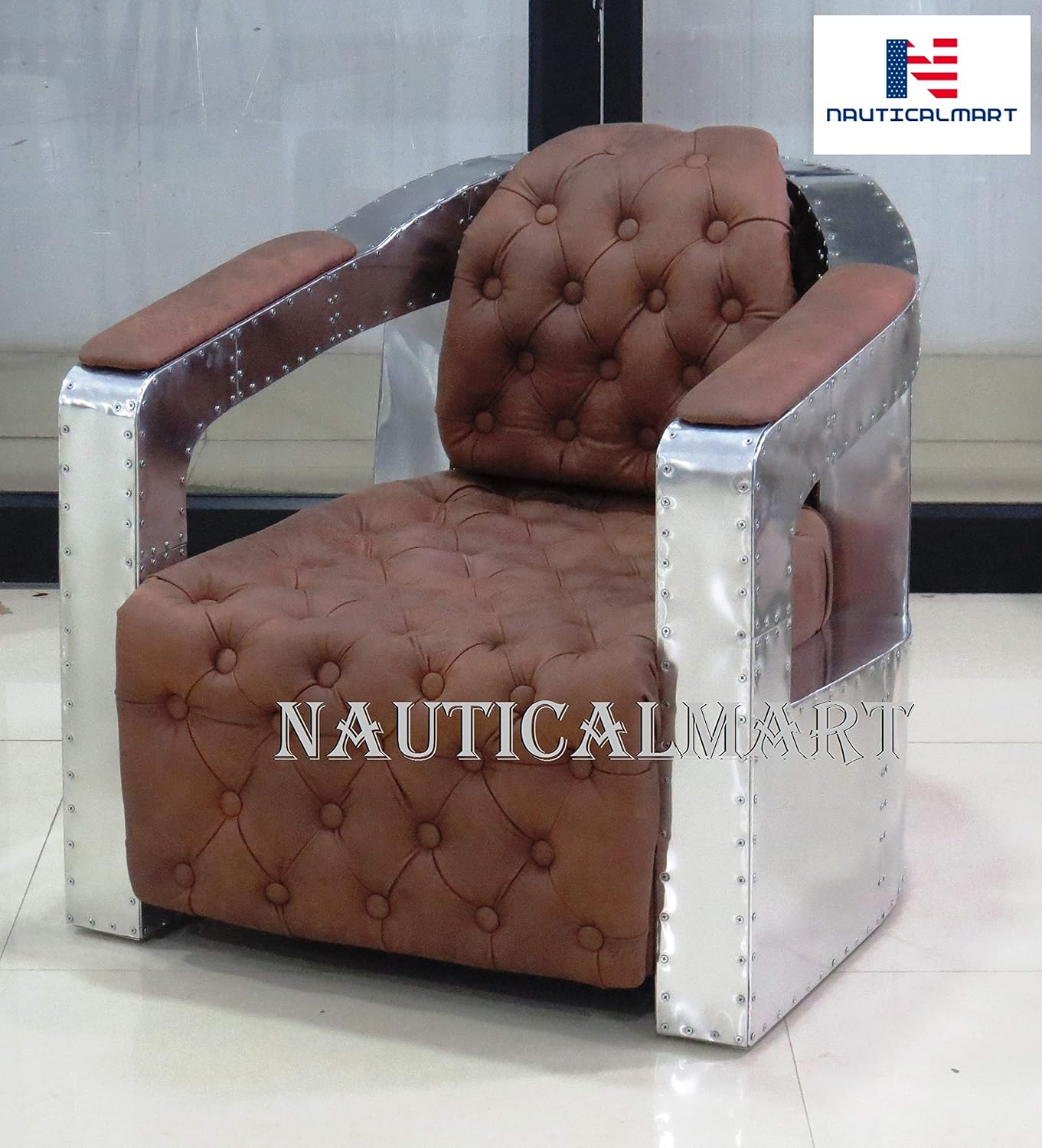 Aluminum Aviator Chair Vintage Industrial Office Furniture L9745