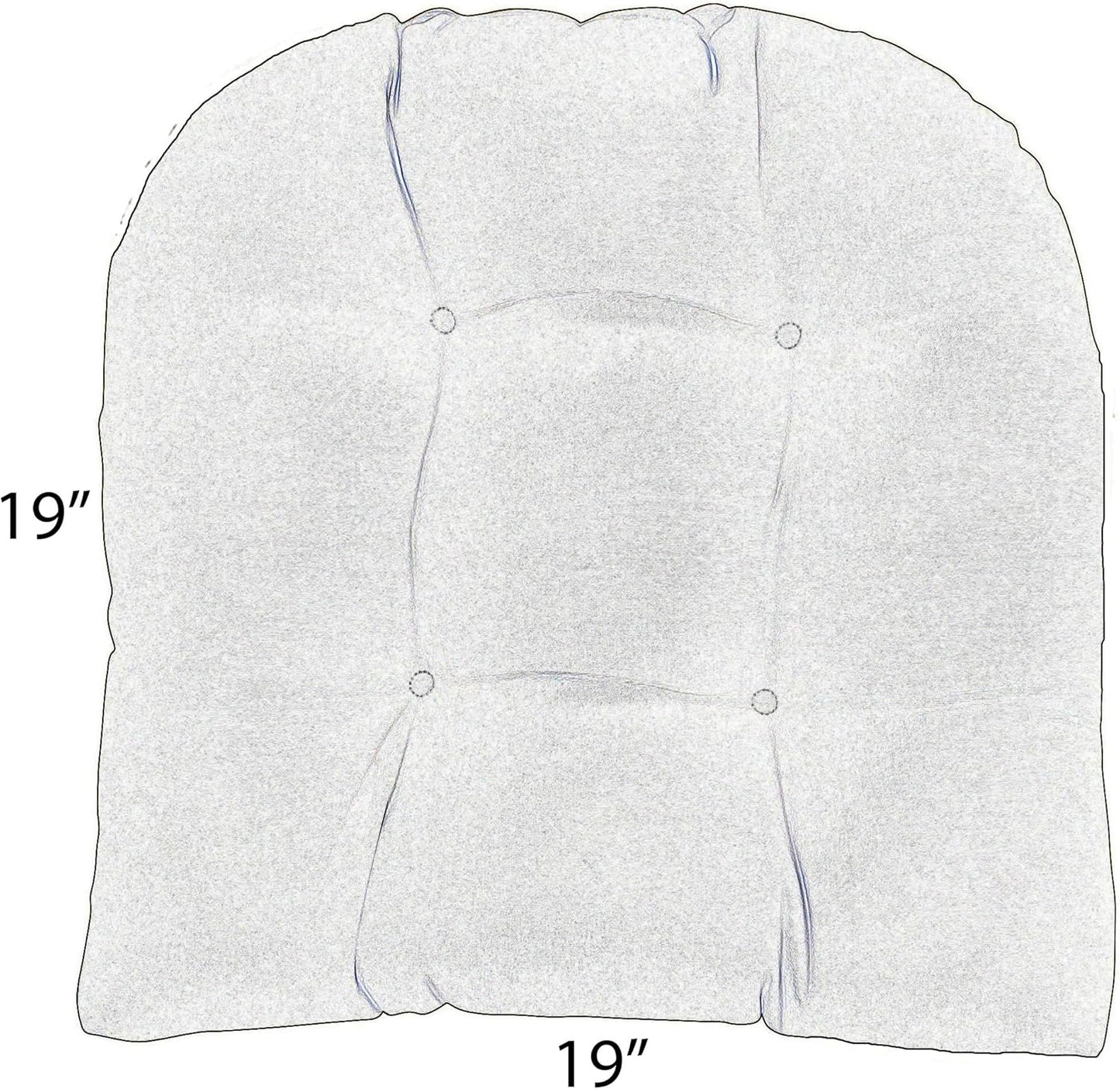 RSH DECOR Tufted Wicker U-Shape Cushions Set of 2, Outdoor Patio Seat Cushions, Sunbrella Fabric E244