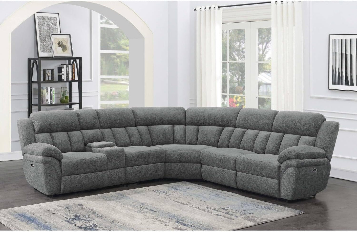 Coaster Home Furnishings Bahrain 6-Piece Power Sectional Charcoal M96593