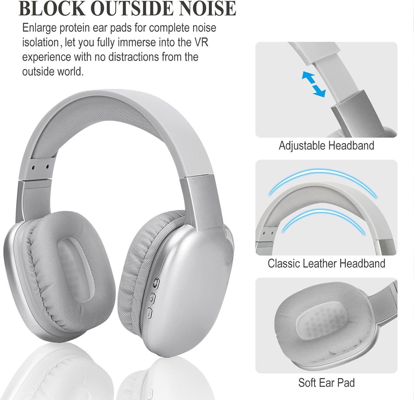 Gaming Headphones for Meta Quest 2 with Custom Length Cable W5829