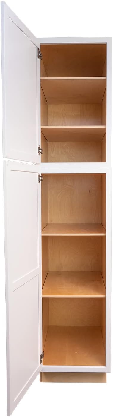 Quicklock RTA Shaker Base Kitchen Cabinet, 100% Plywood, Soft Close, Pure White I474002