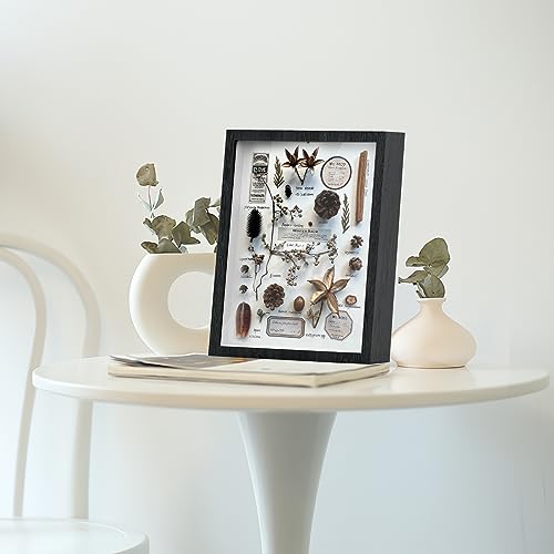 Shadow Box Frame 8x10 - 3 Pack Wood Deep Shadowbox with Glass Display Case (White) D1615
