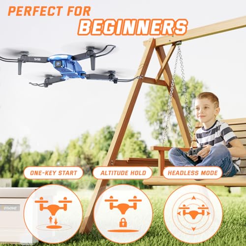 S450 FPV Drone with 1080P Camera for Kids, Mini Foldable RC Quadcopter X918