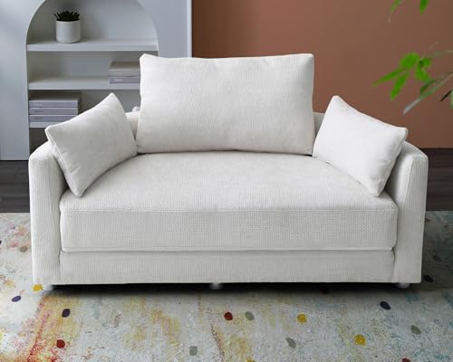 Convertible Futon Sofa Sleeper Chair with Pillows, Burgundy Red P59531