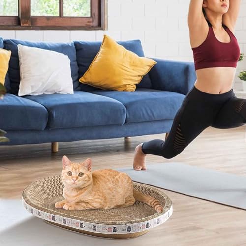 Cat Scratcher Cardboard Corrugated Scratching Board with Bowl B792
