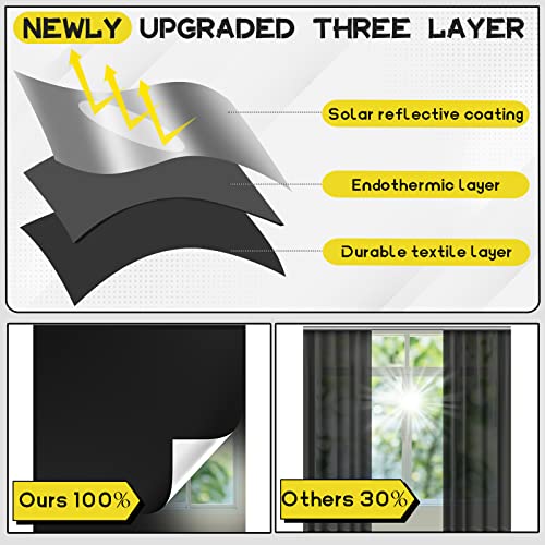 Blackout Blinds 118" x 57" Portable Window Shades for Nursery, Bedroom, RV (Gray-Silver) T863756